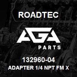 132960-04 Roadtec ADAPTER 1/4 NPT FM X 6 JIC F SW | AGA Parts