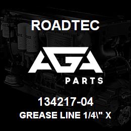 134217-04 Roadtec GREASE LINE 1/4" X 17 1/2"W/ 4 SWS | AGA Parts