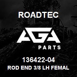 136422-04 Roadtec ROD END 3/8 LH FEMALE WITH STUD | AGA Parts