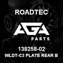 138258-02 Roadtec WLDT-C2 PLATE REAR BOTTOM END-2500B | AGA Parts