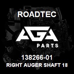 138266-01 Roadtec RIGHT AUGER SHAFT 180/185 | AGA Parts