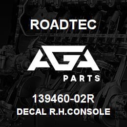 139460-02R Roadtec DECAL R.H.CONSOLE | AGA Parts