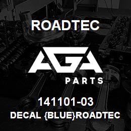 141101-03 Roadtec DECAL {BLUE}ROADTEC STRIPE 192" | AGA Parts