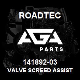 141892-03 Roadtec VALVE SCREED ASSIST MANIFOLD | AGA Parts