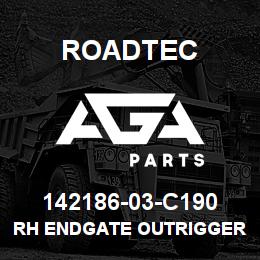 142186-03-C190 Roadtec RH ENDGATE OUTRIGGER WELDMENT | AGA Parts