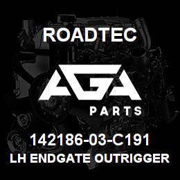 142186-03-C191 Roadtec LH ENDGATE OUTRIGGER WELDMENT | AGA Parts