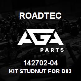 142702-04 Roadtec KIT STUDNUT FOR D03 VALVES | AGA Parts
