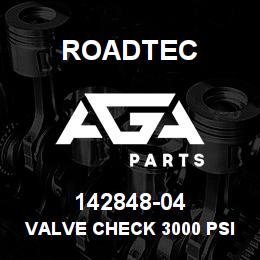 142848-04 Roadtec VALVE CHECK 3000 PSI 100 CP | AGA Parts