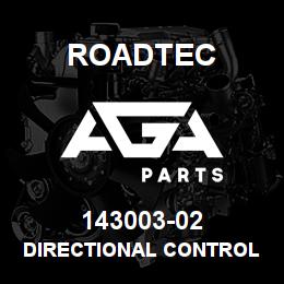 143003-02 Roadtec DIRECTIONAL CONTROL DATA PLATE | AGA Parts