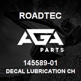 145589-01 Roadtec DECAL LUBRICATION CHART SB-2500B | AGA Parts