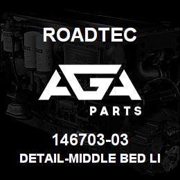 146703-03 Roadtec DETAIL-MIDDLE BED LINER RP-170/175 | AGA Parts