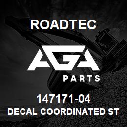 147171-04 Roadtec DECAL COORDINATED STEERING VALVE | AGA Parts