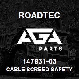 147831-03 Roadtec CABLE SCREED SAFETY 1/2 X 26 1/2 | AGA Parts