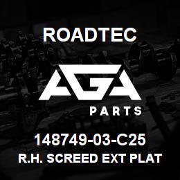 148749-03-C25 Roadtec R.H. SCREED EXT PLATE | AGA Parts