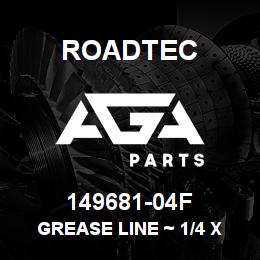 149681-04F Roadtec GREASE LINE ~ 1/4 X 68 W/ 4 JIC SW | AGA Parts