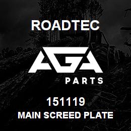 151119 Roadtec MAIN SCREED PLATE | AGA Parts
