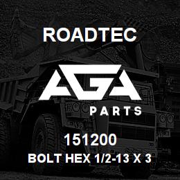 151200 Roadtec BOLT HEX 1/2-13 X 3 3/4"LG GR.8 | AGA Parts