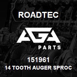 151961 Roadtec 14 TOOTH AUGER SPROCKET & SHAFT WLD | AGA Parts