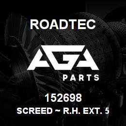 152698 Roadtec SCREED ~ R.H. EXT. 5 FT. | AGA Parts