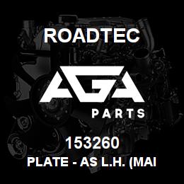 153260 Roadtec PLATE - AS L.H. (MAIN SCREED) | AGA Parts