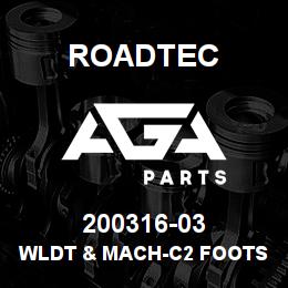 200316-03 Roadtec WLDT & MACH-C2 FOOTSHAFT-2500C | AGA Parts