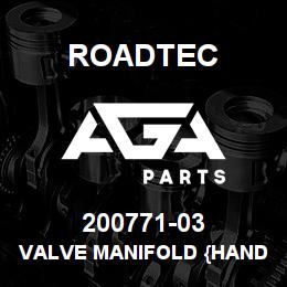 200771-03 Roadtec VALVE MANIFOLD {HAND PUMP/PILOT} | AGA Parts