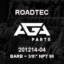 201214-04 Roadtec BARB ~ 3/8" NPT 90 BRASS | AGA Parts