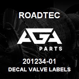 201234-01 Roadtec DECAL VALVE LABELS | AGA Parts