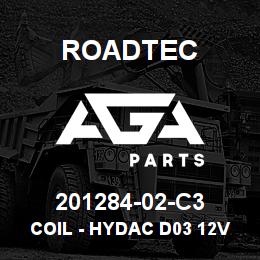 201284-02-C3 Roadtec COIL - HYDAC D03 12V DIN CONNECTOR | AGA Parts