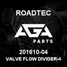 201610-04 Roadtec VALVE FLOW DIVIDER-4 GPM | AGA Parts