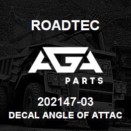 202147-03 Roadtec DECAL ANGLE OF ATTACK | AGA Parts