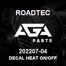 202207-04 Roadtec DECAL HEAT ON/OFF | AGA Parts