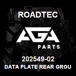 202549-02 Roadtec DATA PLATE REAR GROUND BOX | AGA Parts
