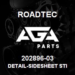 202896-03 Roadtec DETAIL-SIDESHEET STIFFINER PLATE | AGA Parts