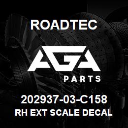 202937-03-C158 Roadtec RH EXT SCALE DECAL | AGA Parts