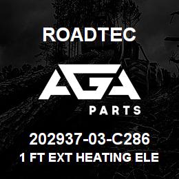 202937-03-C286 Roadtec 1 FT EXT HEATING ELEMENT | AGA Parts