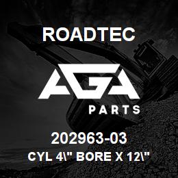 202963-03 Roadtec CYL 4" BORE X 12" STROKE | AGA Parts