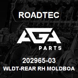 202965-03 Roadtec WLDT-REAR RH MOLDBOARD CLAMP BAR | AGA Parts