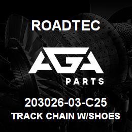 203026-03-C25 Roadtec TRACK CHAIN W/SHOES - POLY B/O FRT | AGA Parts