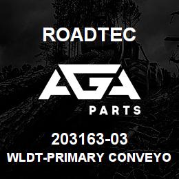 203163-03 Roadtec WLDT-PRIMARY CONVEYOR SPRAY BAR | AGA Parts