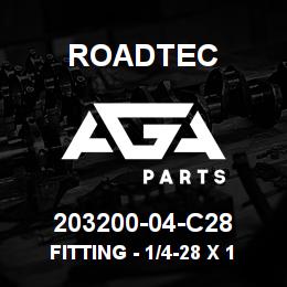 203200-04-C28 Roadtec FITTING - 1/4-28 X 1/4 90 DEG | AGA Parts