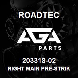 203318-02 Roadtec RIGHT MAIN PRE-STRIKE-OFF COVER PLATE WELDMENT | AGA Parts