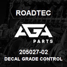 205027-02 Roadtec DECAL GRADE CONTROL SCALE | AGA Parts