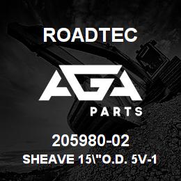 205980-02 Roadtec SHEAVE 15"O.D. 5V-12 GROOVE | AGA Parts