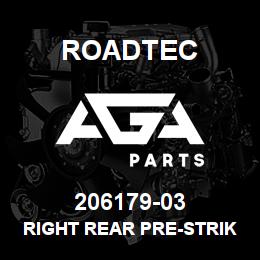 206179-03 Roadtec RIGHT REAR PRE-STRIKE-OFF COVER PLATE | AGA Parts