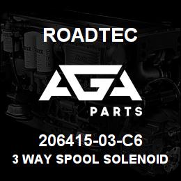 206415-03-C6 Roadtec 3 WAY SPOOL SOLENOID W/MANUAL OVRDE | AGA Parts