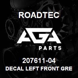 207611-04 Roadtec DECAL LEFT FRONT GREASE POINT | AGA Parts