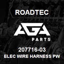207716-03 Roadtec ELEC WIRE HARNESS PWRVIE 9"JUMPER | AGA Parts