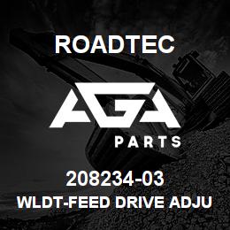 208234-03 Roadtec WLDT-FEED DRIVE ADJUSTER BOLT | AGA Parts