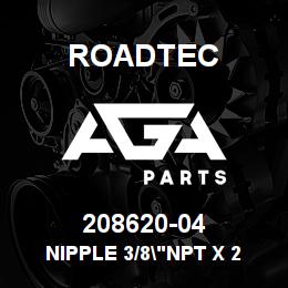 208620-04 Roadtec NIPPLE 3/8"NPT X 2 1/2 LG SCH 40 | AGA Parts